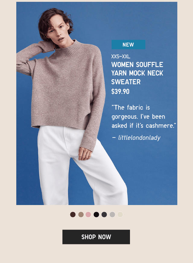 uniqlo souffle yarn mock neck sweater