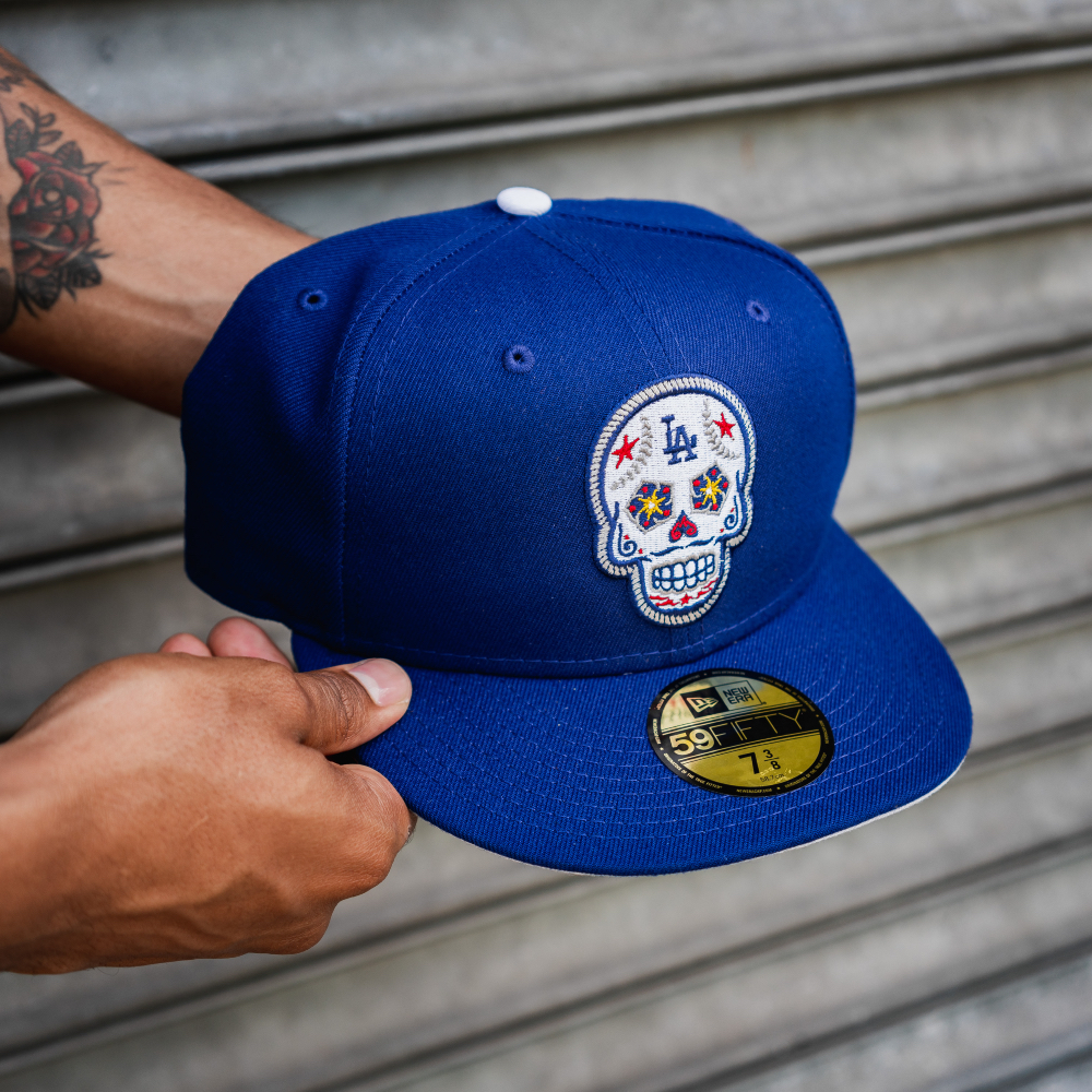 sugar skull dodgers hat