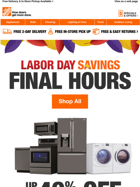 Home Depot FINAL HOURS ️ Exclusive Appliance Offers End Tonight Milled