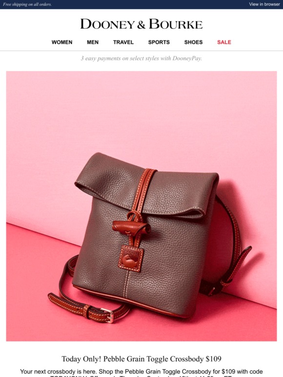 dooney pebble grain toggle crossbody