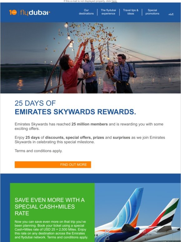 25 million reasons to celebrate with Emirates Skywards
