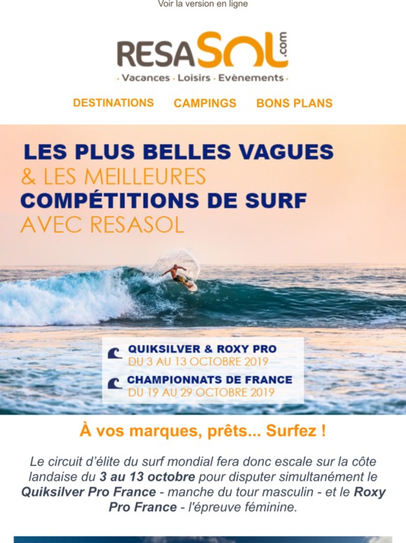 Vivez les Quiksilver & Roxy Pro aux Premières Loges dans notre Résidence la Plage Centrale d'Hossegor !