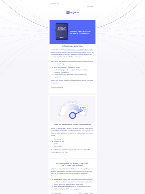 Algolia Digest - September 2019