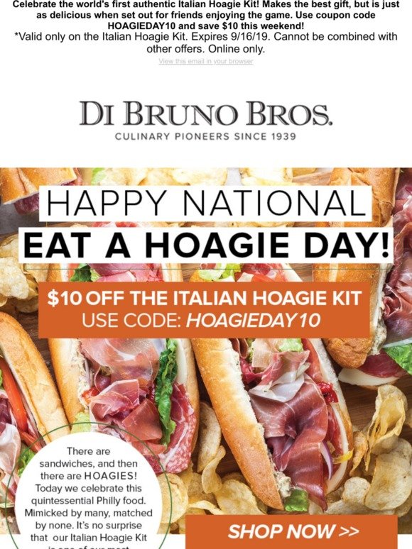 Di Bruno Bros Happy National Eat A Hoagie Day! Exclusive Hoagie Kit
