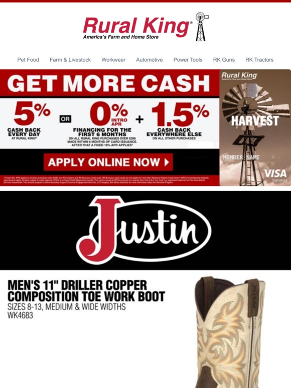 justin boots rural king