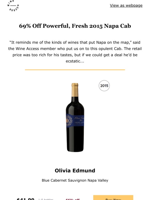 Wine Access 69 Off Powerful, Fresh 2015 Napa Cab Milled
