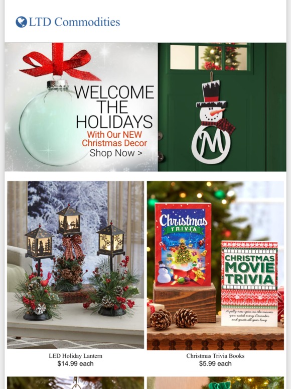 LTD Commodities The Holidays! NEW Christmas Decor Milled
