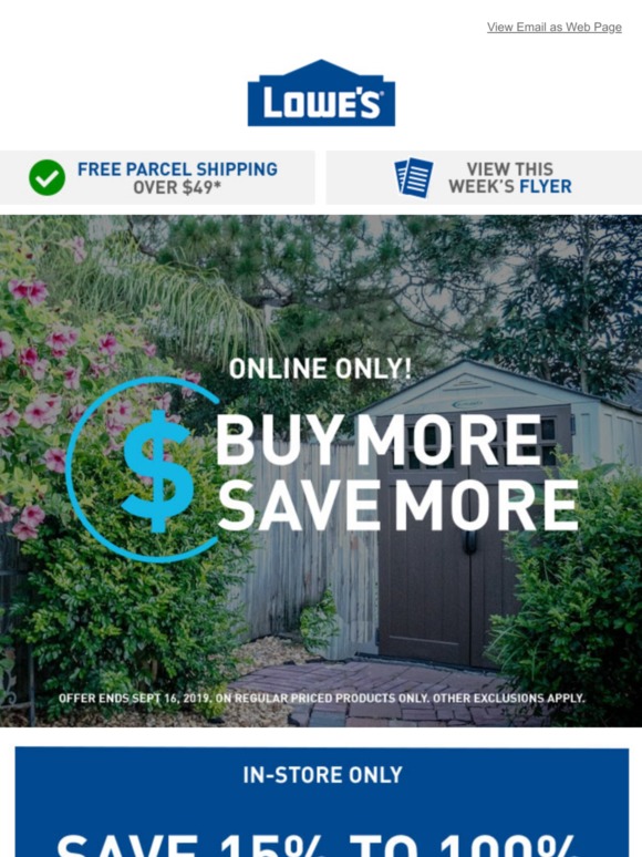 Lowe's Canada 📣 ONLINE ONLY Buy More Save More 📣 Milled