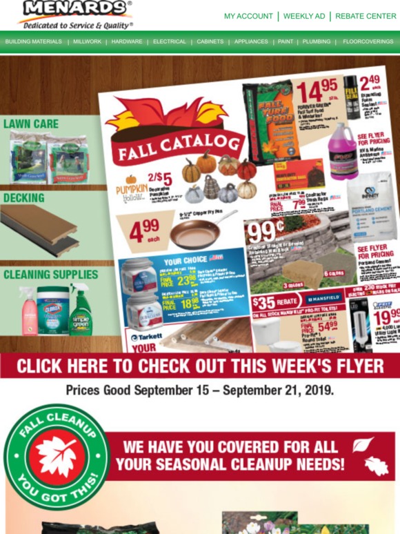 Menards Shop Our Fall Catalog For BIG Savings! Milled