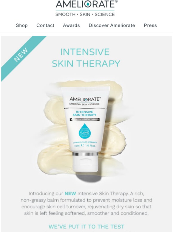 ameliorate intensive skin therapy