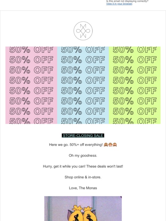 50% OFF SITEWIDE 😱👏💬💘