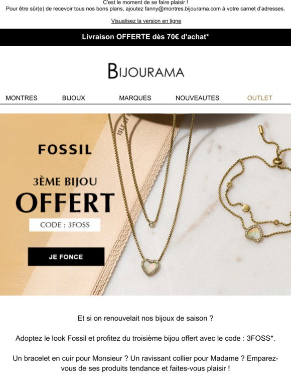 Bijourama IT: Votre bijou Fossil en cadeau 😍 | Milled
