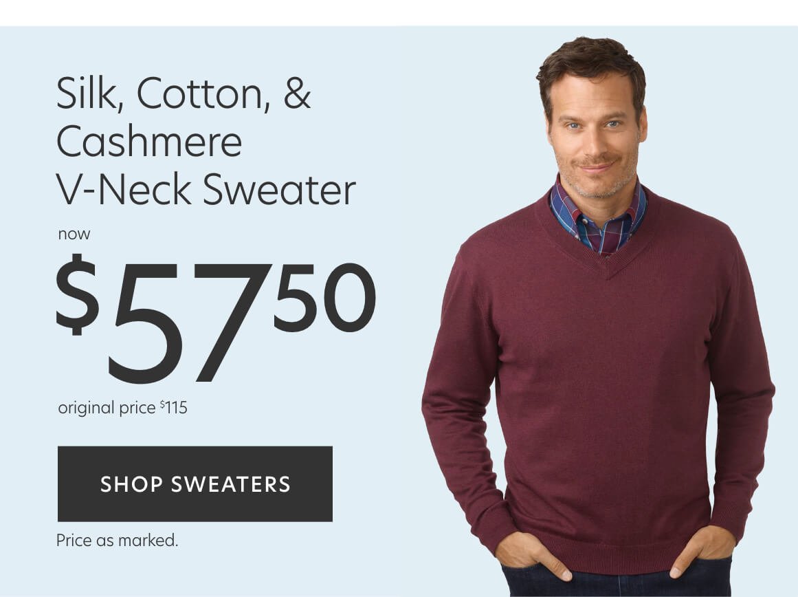 Paul Fredrick: Sweaters, sport coats, vests: 50% off. | Milled