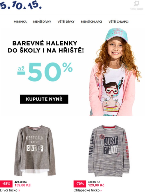 Barevné halenky až -50%!