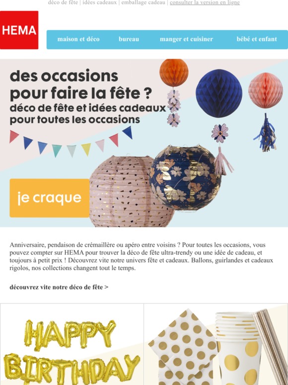 Hema Fr Des Occasions Pour Faire La Fete C Est Tout Le Temps Milled