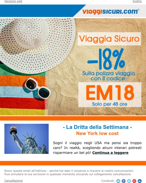 -18% sulle polizze ed itinerari USA low cost 💰