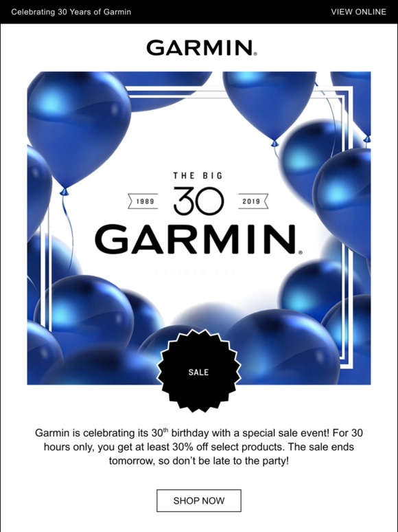 garmin 30 years