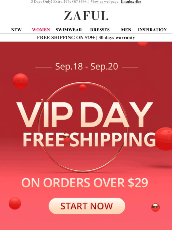 ZAFUL VIP DAY | Free Shipping on orders over $29!