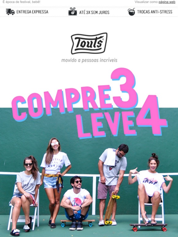 Compre 3 Leve 4 🔥 Junte a galera pro festival!