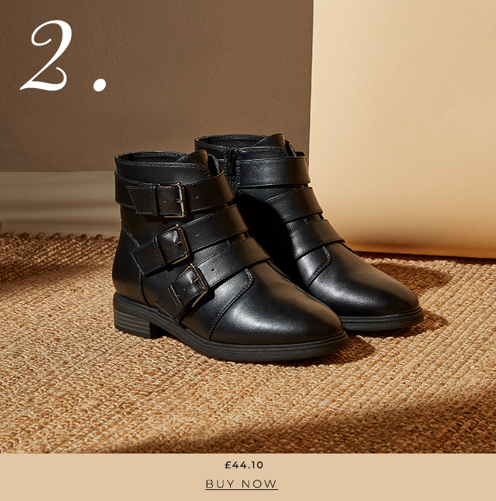 three buckle ankle boots