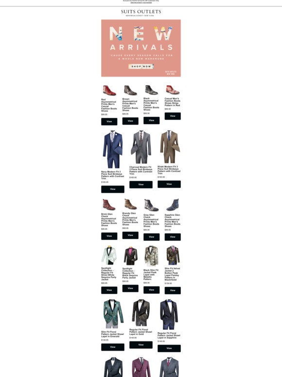 Suits Outlets New Season, New Arrivals Milled