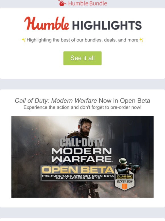 modern warfare call of duty humble bundle