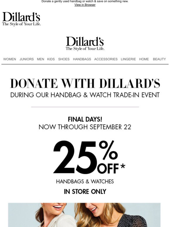 Dillard's bag and watch trade-in 