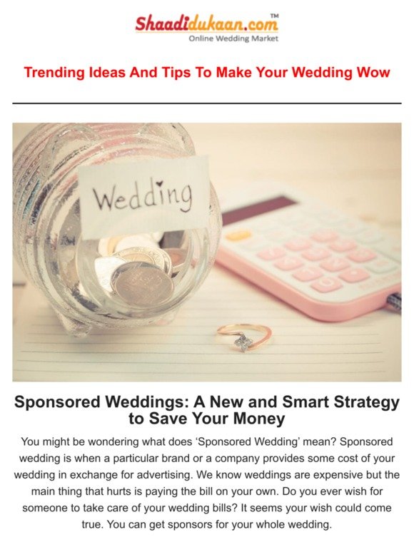 Sponsored Weddings: A New and Smart Strategy to Save Your Money