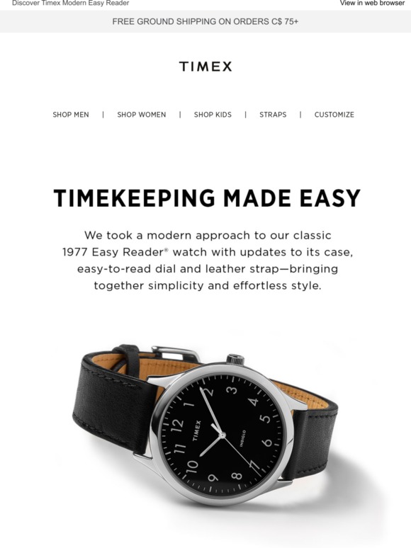 timex modern easy reader 40mm