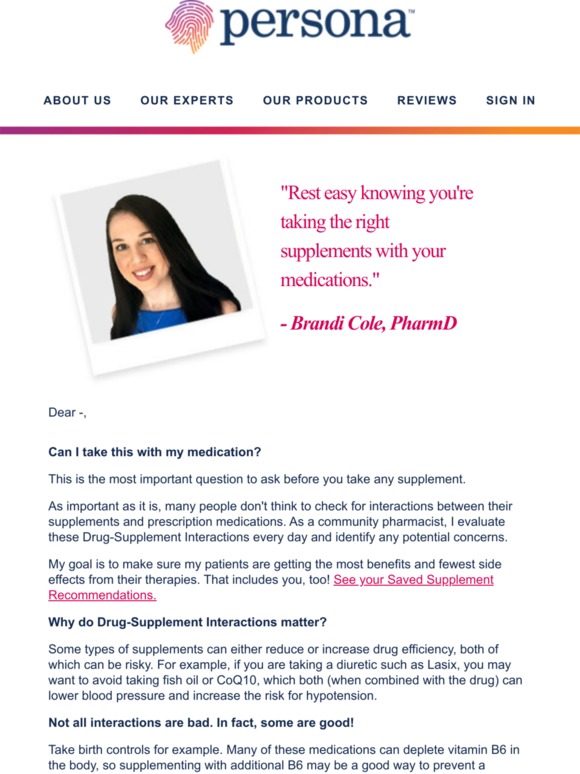 Taking supplements with medications?