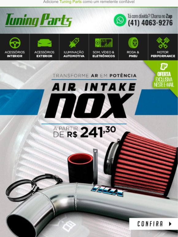 Transforme Ar em Potência para o seu carro!