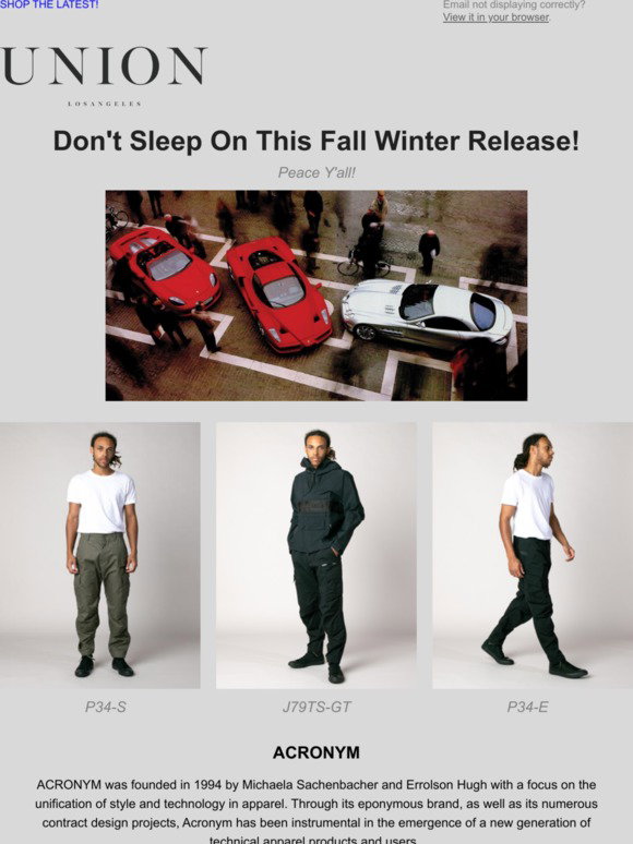 Union Los Angeles Acronym Fear Of God Poche Vital Material Milled