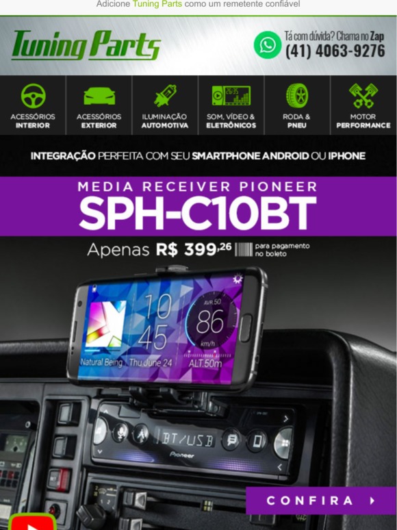 Som com integração perfeito com o seu Celular