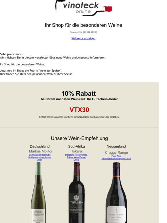 10% Rabatt-Aktion Oktober 2019