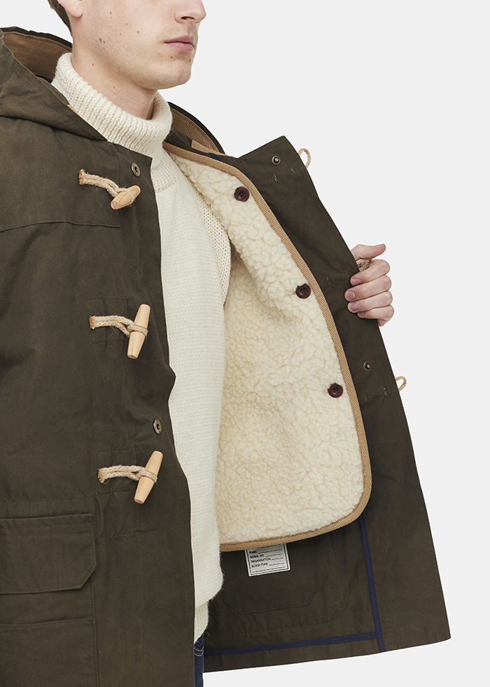 waxed cotton duffle coat