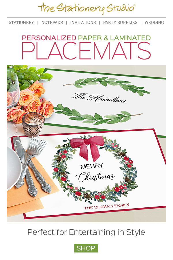 The Stationery Studio, LLC: Product Spotlight - Placemats | Milled