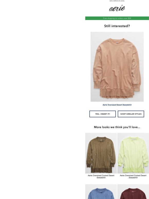 aerie oversized desert sweatshirt