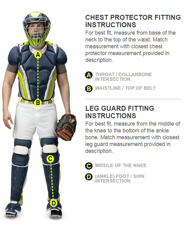 catcher chest protector sizing