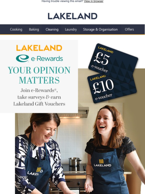 Lakeland Receive 💷 Gift Vouchers 💸 just for sharing your opinion Milled