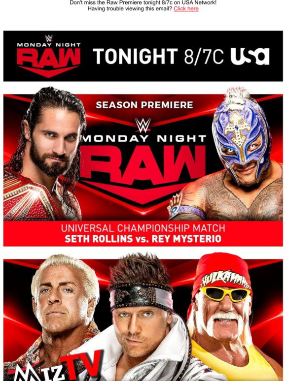 WWE Shop: Raw Season Premiere Airs Tonight 8/7c on USA Network | Milled