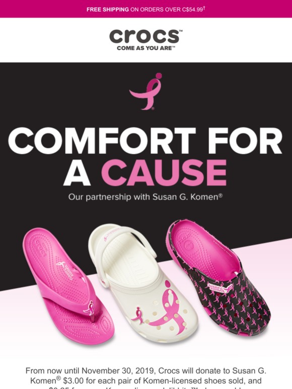 susan g komen crocs