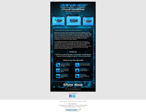 New Banshee Lithium-Ion Dual Post True Marine Batteries!