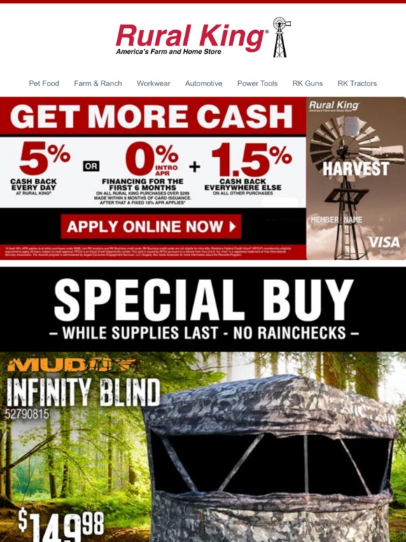 Rural Special Buys on Hunting Blinds While Supplies Last