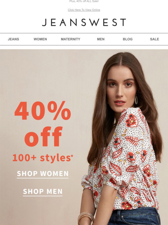 Jeanswest: 40% off 100+ Styles! | Milled