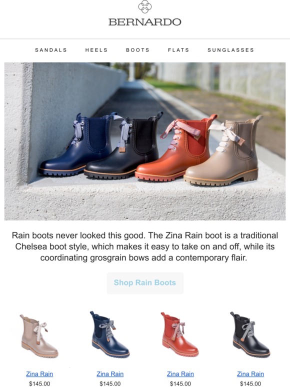 zina rain boot bernardo