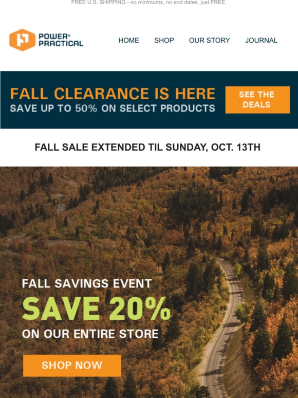 Extended! Our Fall Savings Event + 50% Off Clearance