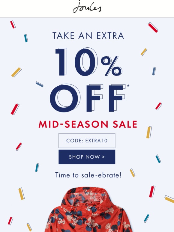joules Extra 10 off sale. Limited time only! Milled