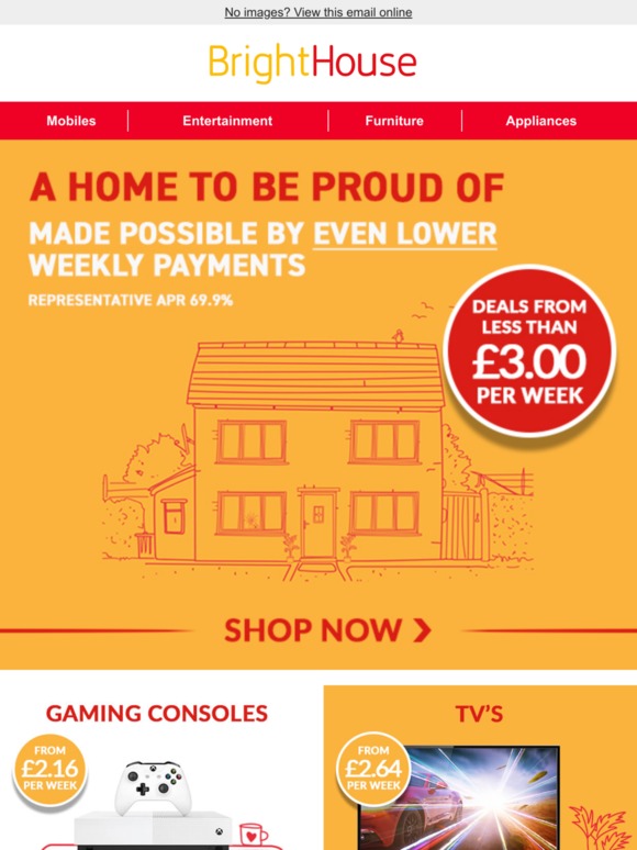 Deals from less than Â£3 a week | Clearance now on