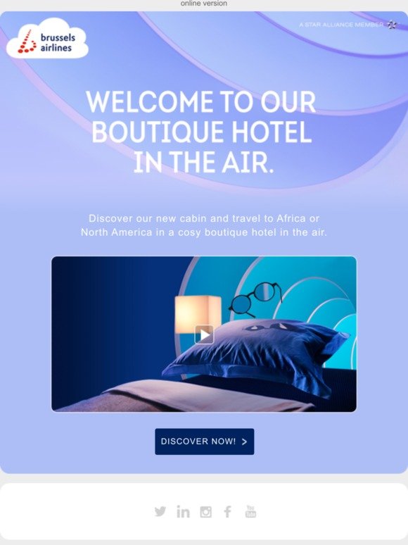 Experience flying in a boutique hotel!