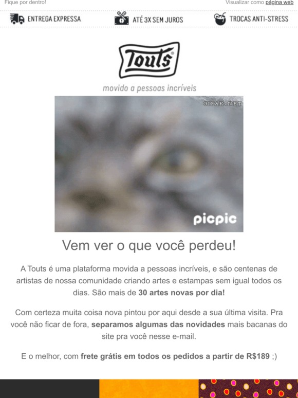 Novas estampas com frete grátis em todo o site!